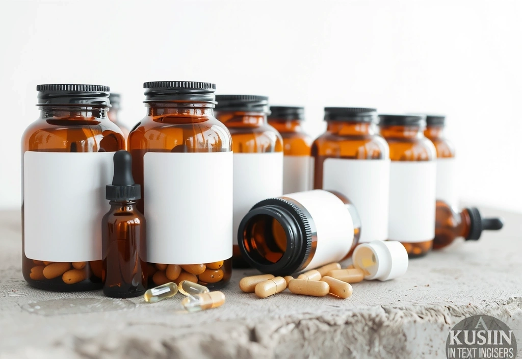 Butelki suplementów diety